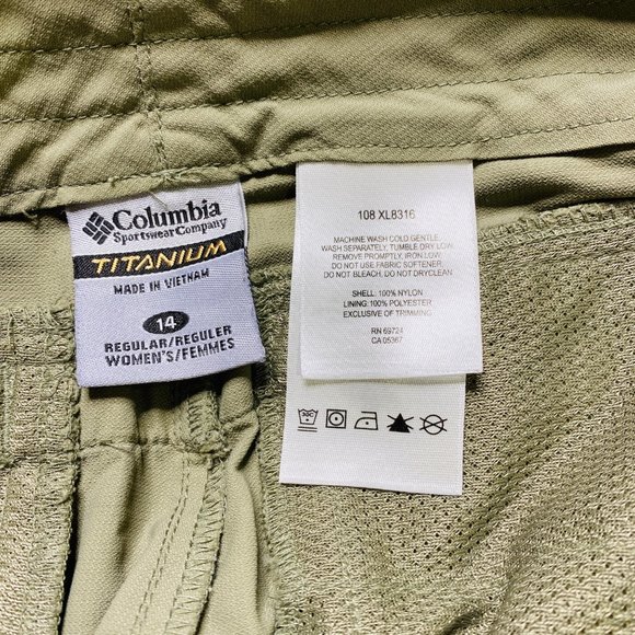 Columbia Sportswear Women's Titanium Omni Dry Convertible Pants Khaki  Size 14 - Picture 6 of 10
